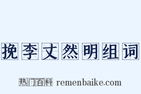 挽李丈然明组词是什么意思的图片